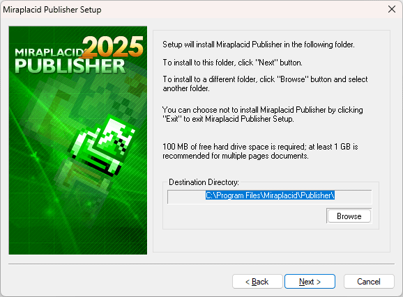 Miraplacid Publisher : Reinstallation Step 1/2