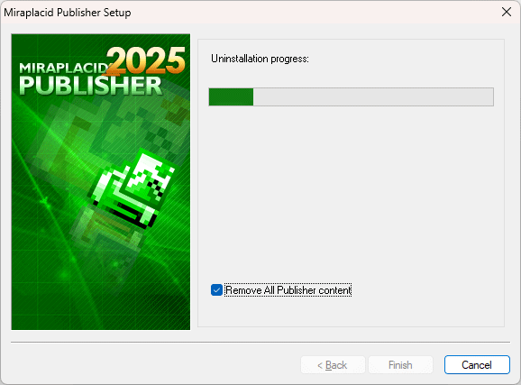 Miraplacid Publisher : Uninstallation Step 2/2