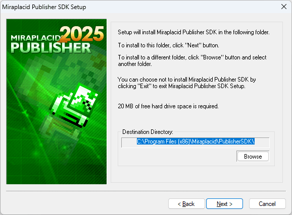 Miraplacid Publisher : Installation Step 4/5