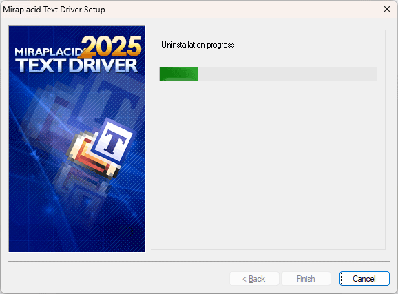 Miraplacid Text Driver : Reinstallation Step 3/3